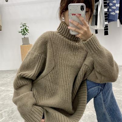 China 2021 Anti-wrinkle fashion casual long sleeve plus size knit pullover winter turtle neck sweater for sale