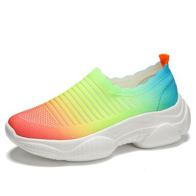 China CUSHIONING CUSHIONING Summer Cool Women's Breathable Sports Shoes Cushion Soft Lightweight Sneaker Platform Fashionable Height Increase for sale