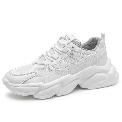 China CUSHIONING CUSHIONING new design soft men's white color PU casual shoes outsole train bulky sneaker dad sneakers height increase for sale