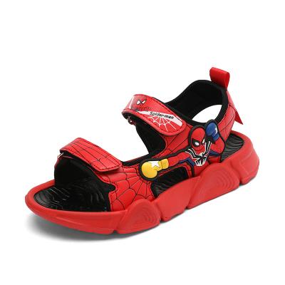 China 2021 summer flat boys sandals kids cartoon spiderman breathable soft eva outsole flat sandals wholesale cheap price china factory for sale