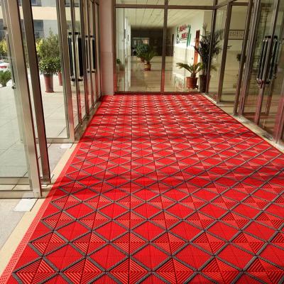 China Waterproof high quality EVA material and nylon brush interlock outdoor front entrance mats for sale