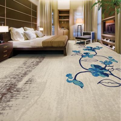 China Carpet fireproof gold nylon printed pattern used hotel guest room carpetn nylon printed wall to wall carpet for sale