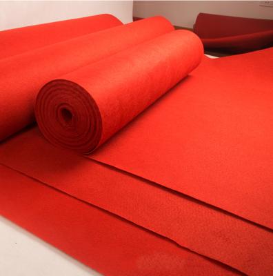 China Plain Non Woven Needle Felt Event Expo Wedding Red Carpet 3m Alfombra for sale