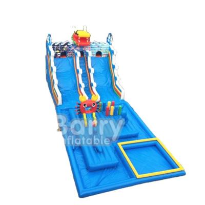 China China Factory Price Inflatable Double Slide Slide Bouncy Castle With Water Slide For Playground Customized for sale