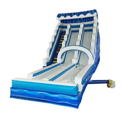 China Inflatable Water Slide Double Lane Water Slide For Kids, Commercial Grade Slide With Pool For Kids for sale