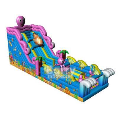 China PVC octopus commercial theme park inflatable bouncer combo, animal inflatable jumping bouncy castle for sale