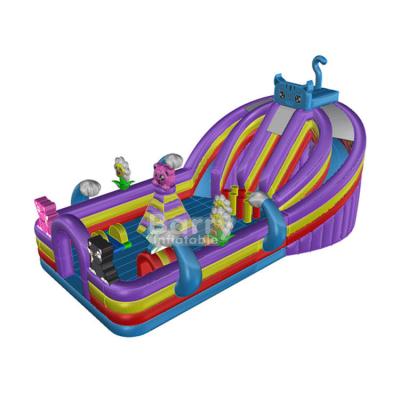 China Playing Center Commercial Outdoor Bouncy Castle With Slide / Inflatable Bouncer Slide Combo For Kids for sale