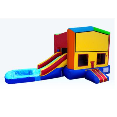 China Playing Center Factory Wholesale Price Commercial Quality Kids Jump Inflatable House With Pool for sale