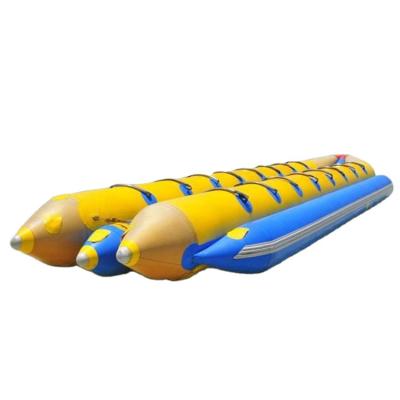 China 0.9mm PVC tarpaulin customized commercial water park kids and adults inflatable banana boat for sale on water and sea for sale