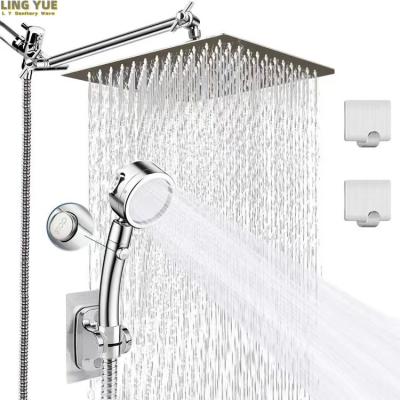 China With Diverter Parts Filter Water Saving Chrome Bathroom Filtration Hand Shower System Rainfall Shower Heads With Arm for sale