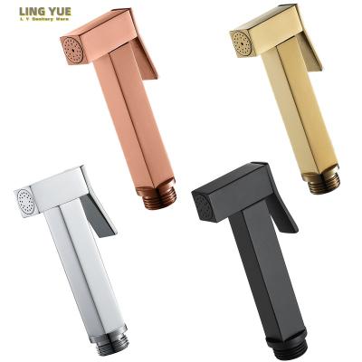 China Modern LINGYUE Bathroom spray Custom Material Handheld Bidet Toilet spray Pressurized Wall mounted Bidet spray Set for sale