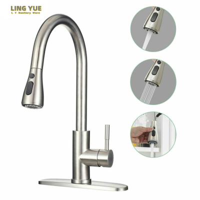 China Sense Faucets Factory Direct High Quality Stainless Steel Sink Water Tap Hot Sale Pull Out Hose Spray Kitchen Faucet Set for sale