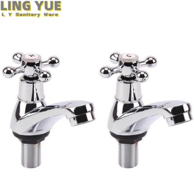 China Sense Faucets Classic washbasin sink faucet A pair of hot and cold water tap deck mounted single handle single hole faucet for sale