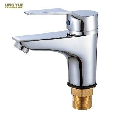 China Metered Faucets Hot Sale Single Hole Basin Water Tap Single Bar Deck Mounted Custom Material Hot & Cold Wash Basin Faucet for sale