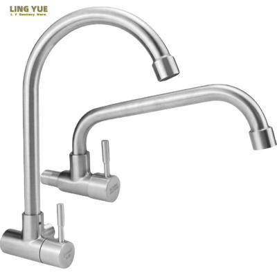 China Sense Faucets Single handle faucet wall mounted kitchen stainless steel 304 faucet can be rotated to extend the sink faucet for sale