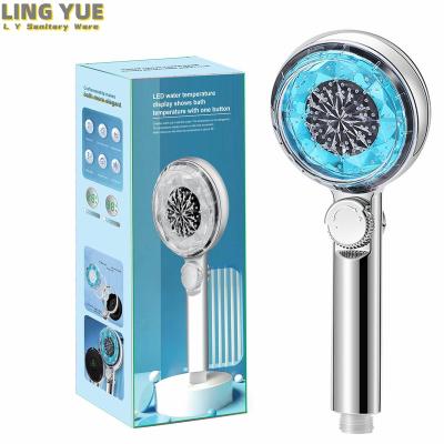 China Without Diverter Factory wholesale bathroom pressurized shower touch screen display temperature LED handheld filter shower for sale