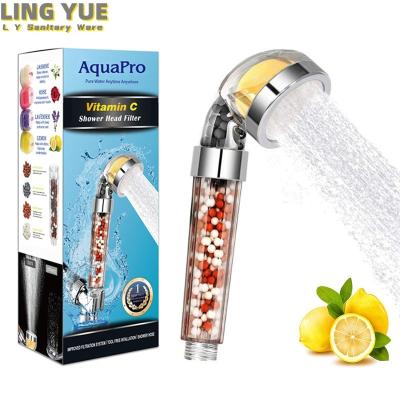 China Without Diverter Clear Crystal Rain Shower Head Vitamin C Fragrance For Hard Water High Pressure Ion Filter Clear Shower Head for sale