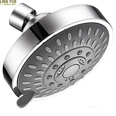 China Without Slide Bar High pressure 4inch one-piece rotation 360 degrees adjustable 4 modes abs electroplating round rain shower head for sale