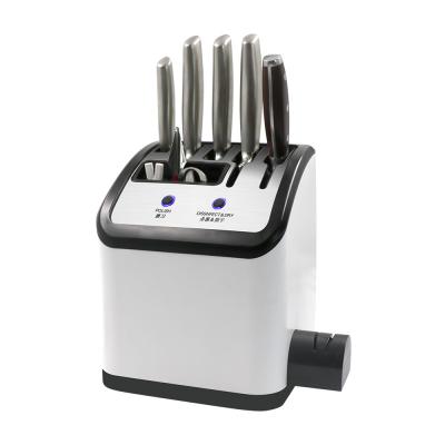 China New Design Multifunction Uv Sterilizer Knife Block With Sharpener for sale