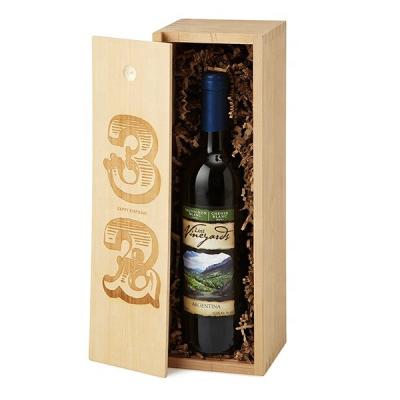 China Recyclable High Quality Custom Wooden Wine Boxes Simple Bamboo Wine Bottle Gifts for sale