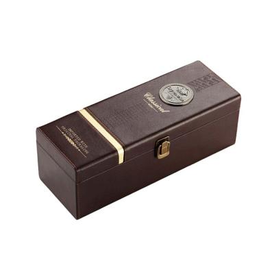 China Handmade Custom Logo Printed Vintage Leather Red Wine Glass Gift Packaging Box for sale