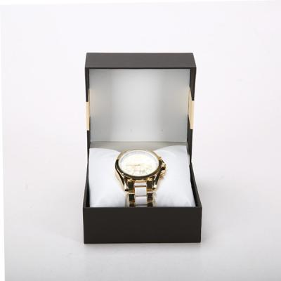 China Simple Fashion Black Plastic Watch Gift Box For Storage Accept Small Quantity for sale