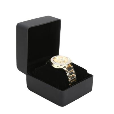 China Fashion Custom Logo Print Black Leather Wrist Watch Gift Box For Men For Gift Storage for sale