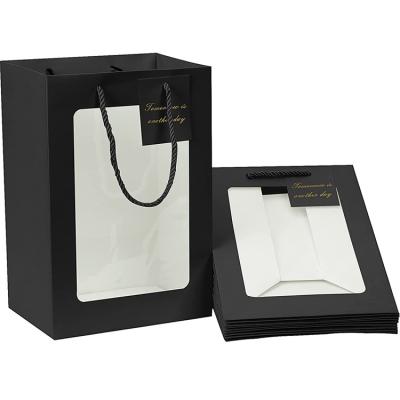 China Flower Bouquet Handmade Paper Bags With Windowfor Wedding Party Bags Accept Customized for sale