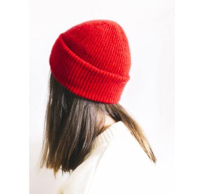 China 80% Solid Color Solid Color Beanie Winter Hats Acrylic Warm Soft Comfortable Knitted High Quality Winter Knit Hat for sale