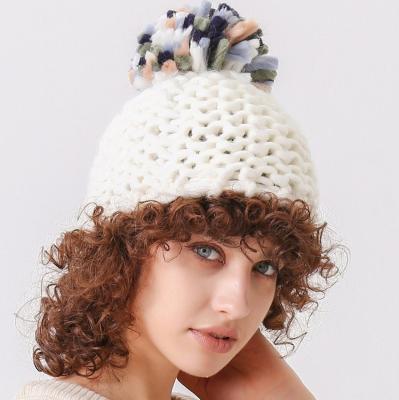 China High Quality Winter Knitted Warm Soft Comfortable COMMON White Solid Color Beanie Winter Hats Knit Hat for sale