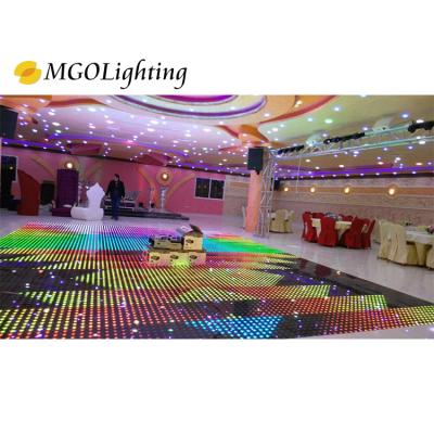 China Stage Square 3D Tempered Glass Interactive Light DMX DJ Stage / Party Led Dance Floor for sale