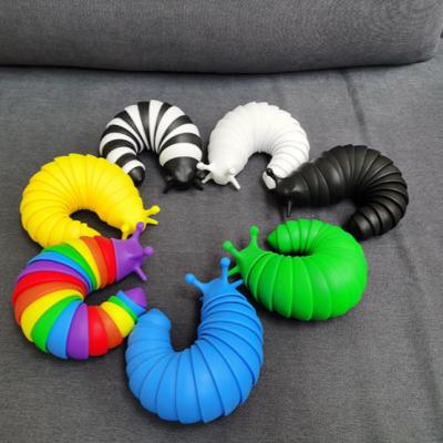 China 3D Funny Educational Fidget Slug Toy, 3D Printed Sticky Stretch Slug Slug Jointed Sticky Toy for Adults and Kids, Friendly Jointed Slug for sale