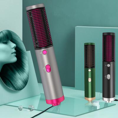 China Household New Design Hot Tryer Electric Hair and Fan Brush Hair Straightener Brush Hair Straightener Comb for sale