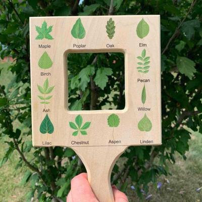 China Montessori Toy Materials Outdoor Cloud Leaf Identification Guide Viewer Nature Guide Frame Size Finder Nature Guide Large for sale