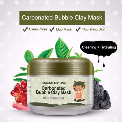 China Blemish Clearing BIOAQUA Deep Pore Carbonated Bubble Clay Mud Mask Anti-Acne Moisturizing Cleansing Face Masks for sale