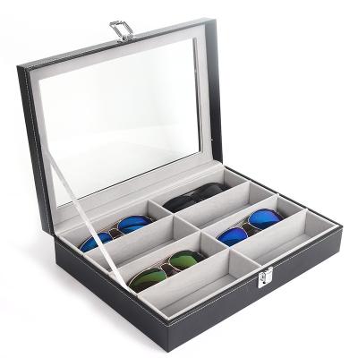 China 8 Slots Eco - Friendly Fiber Protect Black Sun Glass Case Display Storage CPU Box for sale