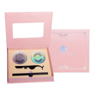 China Natural Soft Extremely Thin 3D Makeup Self Adhesive Eyelashes Set With Liquid Magnetic Eyeliner for sale