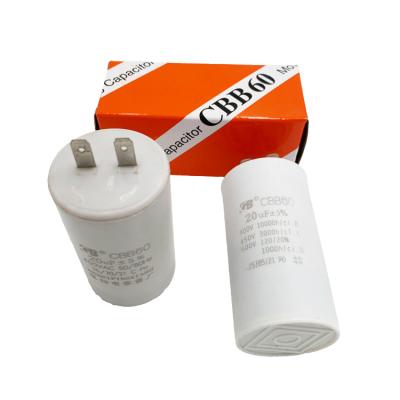 China cbb60 ac motor capacitor 450vac 50 60hz 25 70 21 250V 40uf for sale