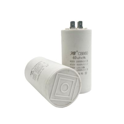 China AC motor ac capacitor 40uf 450vac cbb60 run capacitors for sale