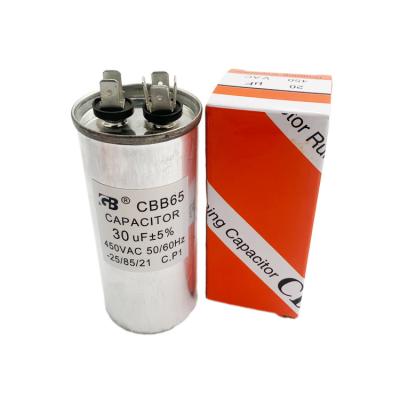 China AC motor can be customized 55uf 450vac 40/85/21 ac air conditioning capacitor cbb65 for sale