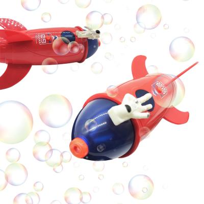 China Newest Plastic Rocket Bubble Blower Maker Kids Toys Electric Outdoor Light Music Game Toys For Children for sale