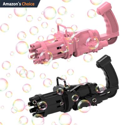 China With light & Music 8 Hole Huge Automatic Bubble Gatling Gun Toys Outdoor Electric Summer Gatling Soap Blower Bubble Machine Gun Toys For Children for sale