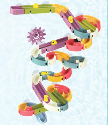 China Bath Toy 66PCS DIY Slide Waterfall Track Stick Toddler Bath Toys Rolls Water Ball Kids Bath Toys Set for sale