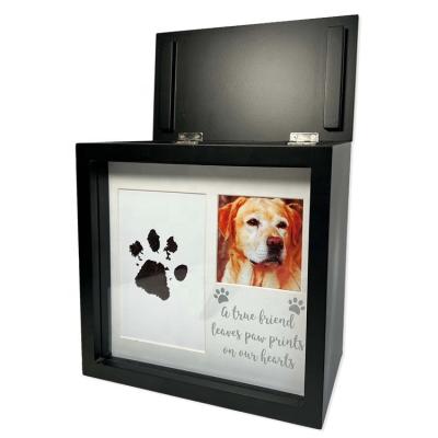 China American Style Urn for Pets - Dog and Cat Ashes-Paw Print Ink Kit-Custom Personalized Memorial Dog Picture Photo Wood Frame for sale