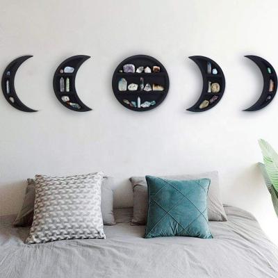 China PHOTA Traditional 5 Piece Crescent Moon Shelf Set Wall Decor Crystal Shelf Display for sale