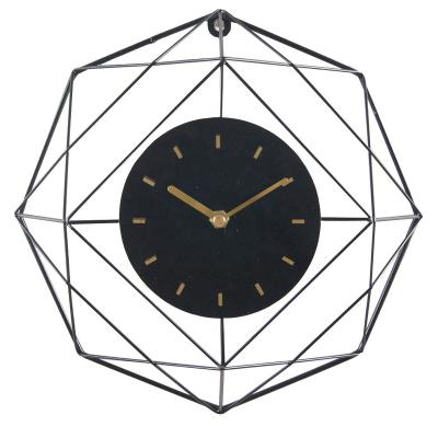 China Europe Phota wholesale high quality household living room simple iron polygon decorate wall clock wall clocks for sale