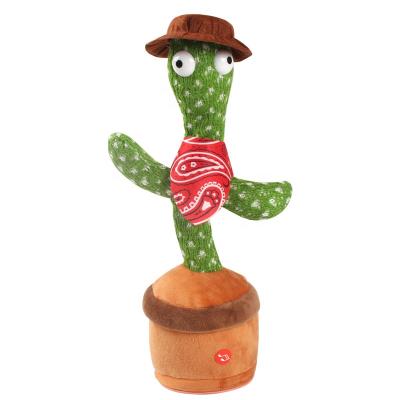 China Cute Stuffed Flowerpot Children's Toys Twisting Talking Dancing Cactus Doll Singing Music Cactus Plush Toy for sale