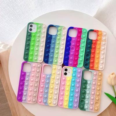 China Creative Design Shockproof Hot Selling Push Pops Bubble Shaker Toys 3D Silicon Relieve Stress Cell Phone Case For iPhone 13 11 12 pro for sale