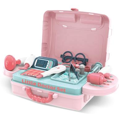 China Kids Toys Play 3 in 1 Doctor Plastic Toy Medical Bag Table Play Set Toy Preschool Doctor Play Set Suitcase Kids for sale