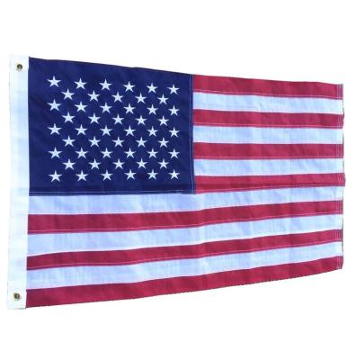 China Custom Embroidered Low MOQ Polyester 3*5 Country National American Flag US USA Flag for sale